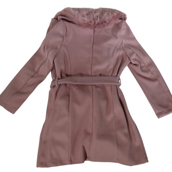 Haute Monde Faux Fur Coat Hooded Mauve HMJ20969 Women’s Size Large Plush Jacket - Picture 6 of 10